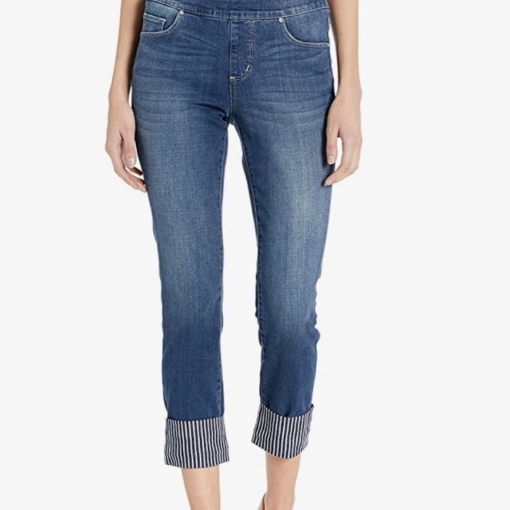 JAG Jeans High Rise Straight leg blue jeans w/ elastic waist